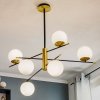NOWODCZESNA LAMPA WISZĄCA MAYTONI NOSTALGIA MOD048PL-06G CZARNO-ZŁOTA BIAŁE KULE